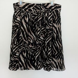 Alfani Black and Cream Zebra Print A-Line Skirt